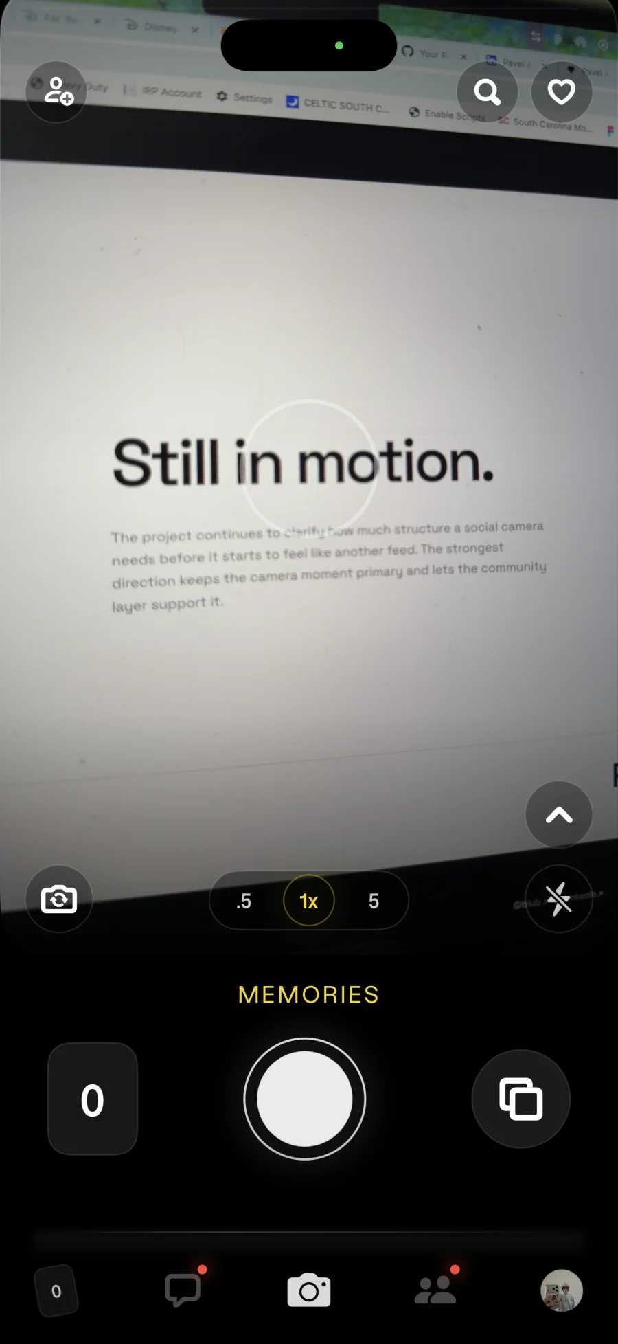 Sesh Cam interface screen 3
