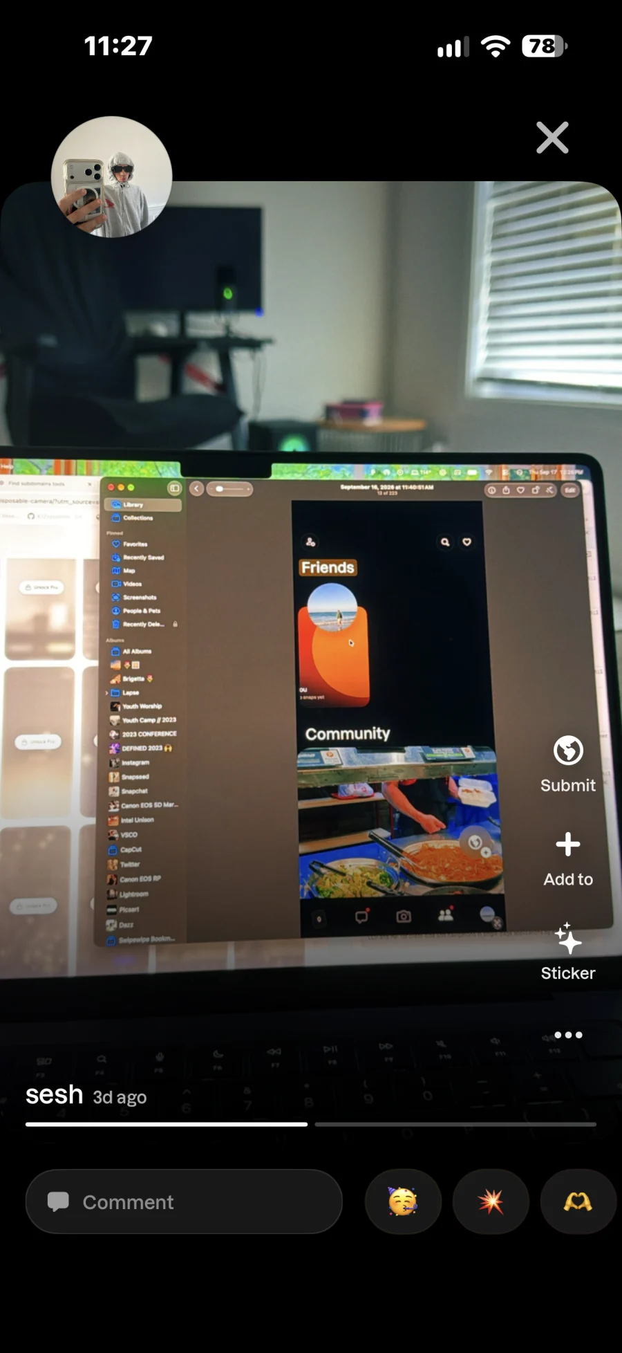 Sesh Cam interface screen 4
